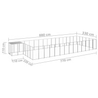 Produktbild för Hundgård silver 26,62 m² stål