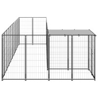Produktbild för Hundgård svart 7,26 m² stål