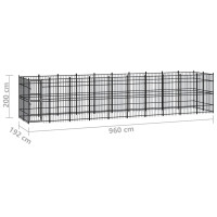 Produktbild för Hundgård för utomhusbruk stål 18,43 m²