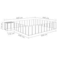 Produktbild för Hundgård silver 25,41 m² stål