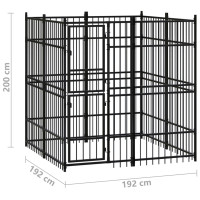 Produktbild för Hundgård för utomhusbruk stål 3,69 m²