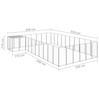 Produktbild för Hundgård silver 19,36 m² stål