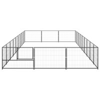 Produktbild för Hundgård svart 27 m² stål
