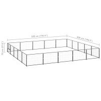 Produktbild för Hundgård svart 25 m² stål