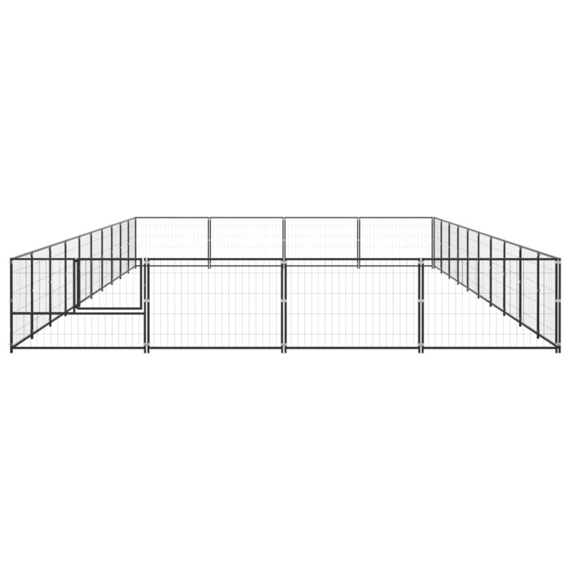 Produktbild för Hundgård svart 40 m² stål