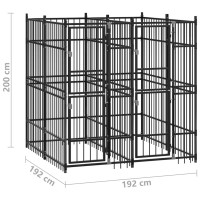 Produktbild för Hundgård för utomhusbruk stål 3,69 m²