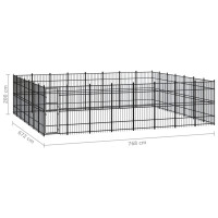 Produktbild för Hundgård för utomhusbruk stål 51,61 m²