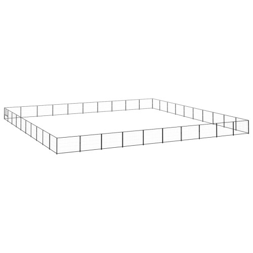 vidaXL Hundgård svart 100 m² stål