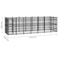 Miniatyr av produktbild för Hundgård för utomhusbruk stål 12,9 m²