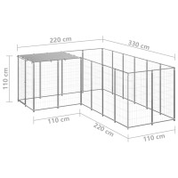 Miniatyr av produktbild för Hundgård silver 4,84 m² stål