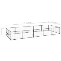 Miniatyr av produktbild för Hundgård svart 10 m² stål