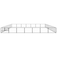 Produktbild för Hundgård svart 70 m² stål