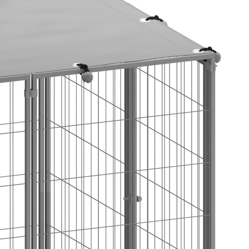 Produktbild för Hundgård silver 7,26 m² stål