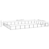 Produktbild för Hundgård svart 54 m² stål