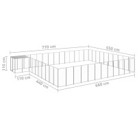 Produktbild för Hundgård silver 37,51 m² stål