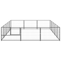 Produktbild för Hundgård svart 15 m² stål
