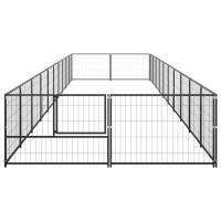Produktbild för Hundgård svart 20 m² stål