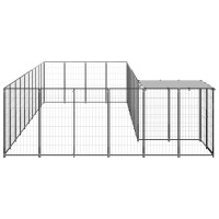 Produktbild för Hundgård svart 13,31 m² stål