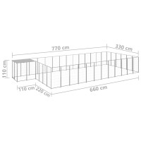 Produktbild för Hundgård silver 22,99 m² stål