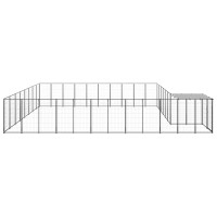 Produktbild för Hundgård svart 25,41 m² stål