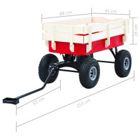 Produktbild för Dragvagn 150 kg röd