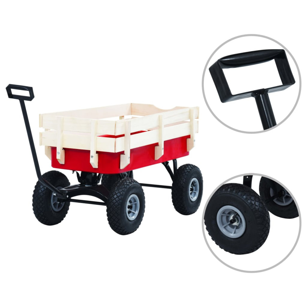 Produktbild för Dragvagn 150 kg röd