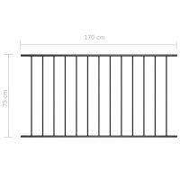 Produktbild för Staketpanel pulverlackerat stål 1,7x0,75 m svart