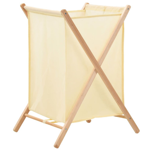 vidaXL Tvättkorg cedarträ och tyg 42x41x64 cm beige