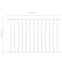 Produktbild för Staketpanel pulverlackerat stål 1,7x1,25 m vit