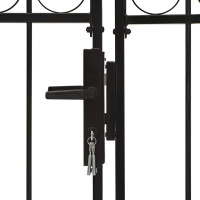 Produktbild för Dubbelgrind med välvd topp 300x125 cm stål svart
