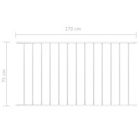 Produktbild för Staketpanel pulverlackerat stål 1,7x0,75 m vit