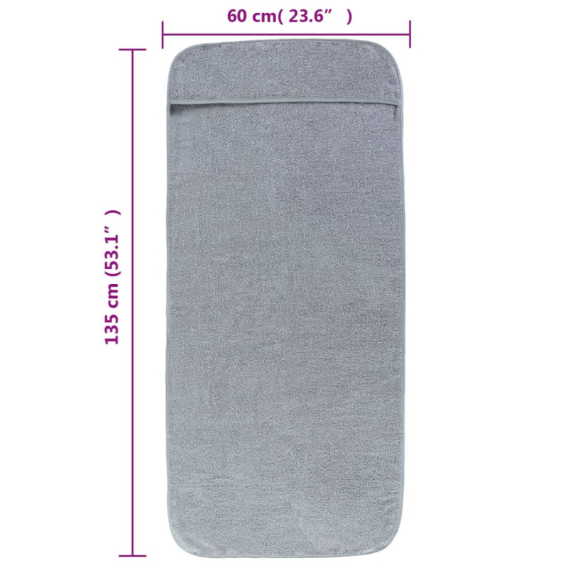 Produktbild för Badhanddukar 4 st grå 60x135 cm tyg 400 gsm