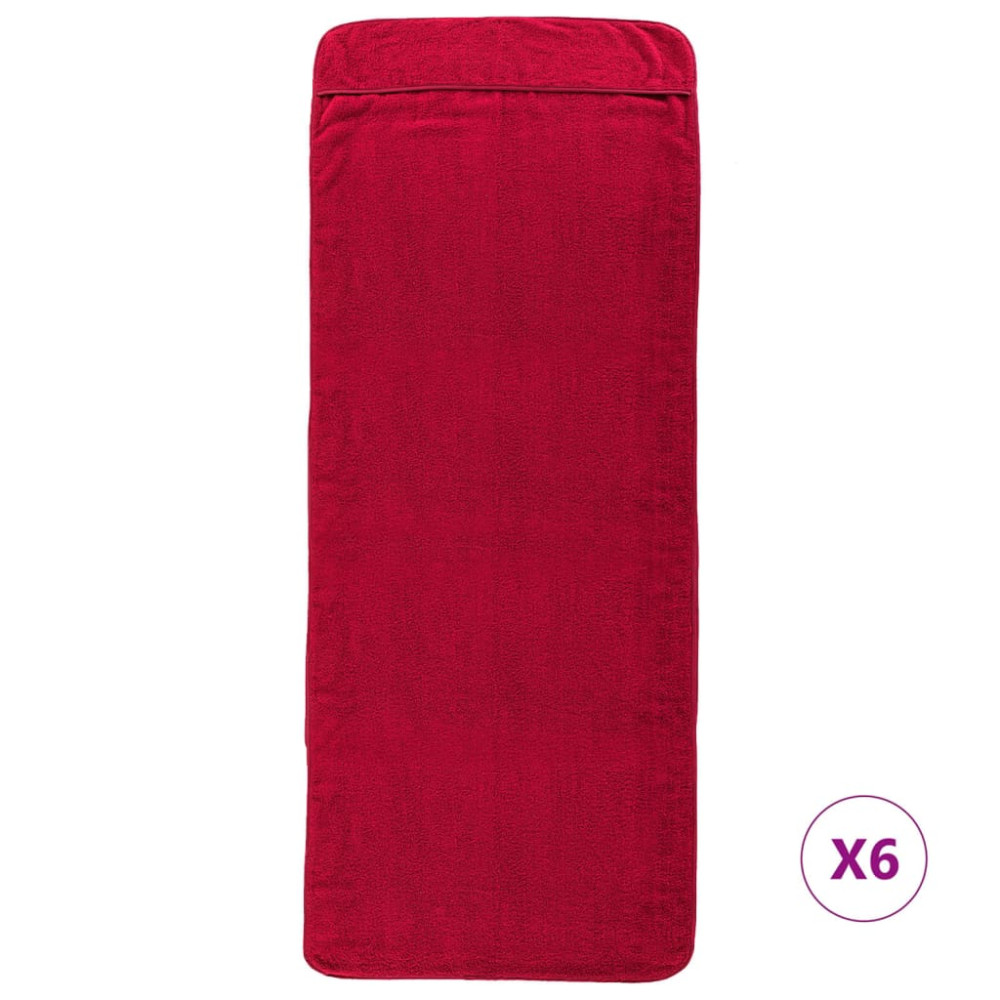 Produktbild för Badhanddukar 6 st vinröd 60x135 cm tyg 400 gsm