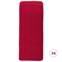 Produktbild för Badhanddukar 6 st vinröd 60x135 cm tyg 400 gsm