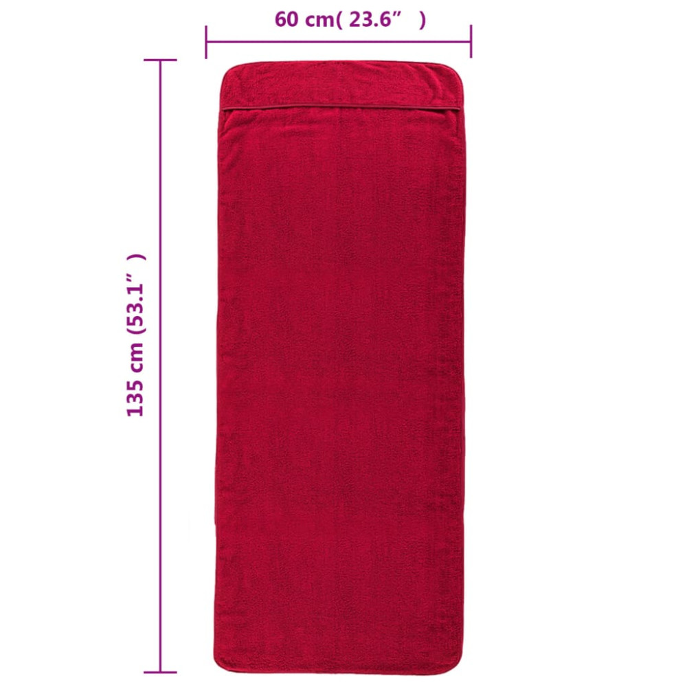Produktbild för Badhanddukar 6 st vinröd 60x135 cm tyg 400 gsm