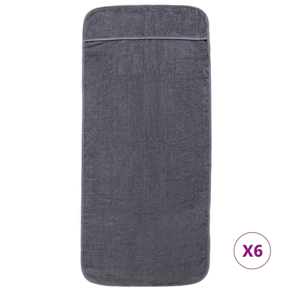 Produktbild för Badhanddukar 6 st antracit 60x135 cm tyg 400 gsm