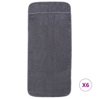 Produktbild för Badhanddukar 6 st antracit 60x135 cm tyg 400 gsm