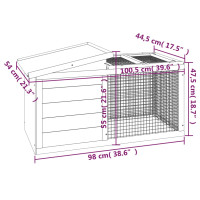 Produktbild för Kaninbur grå 100,5x54x55 cm massiv furu