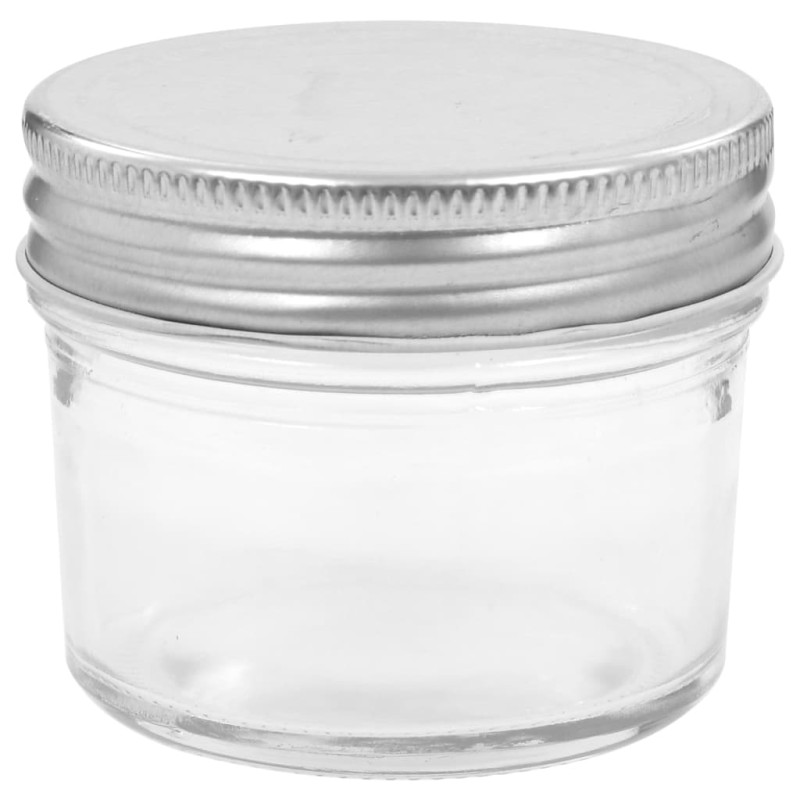 Produktbild för Syltburkar i glas med silvriga lock 24 st 110 ml