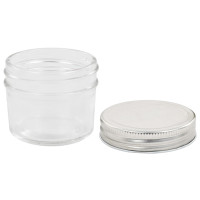 Miniatyr av produktbild för Syltburkar i glas med silvriga lock 24 st 110 ml