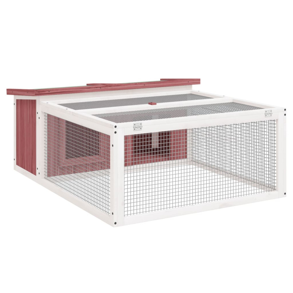 Produktbild för Kaninbur mocka 117,5x97x47,5 cm massiv furu
