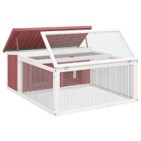 Produktbild för Kaninbur mocka 117,5x97x47,5 cm massiv furu