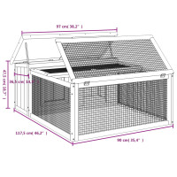 Produktbild för Kaninbur mocka 117,5x97x47,5 cm massiv furu