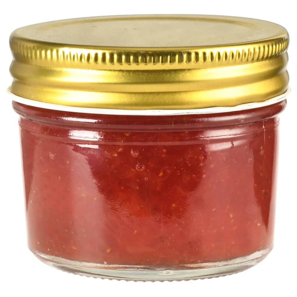 Produktbild för Syltburkar i glas med guldfärgade lock 24 st 110 ml
