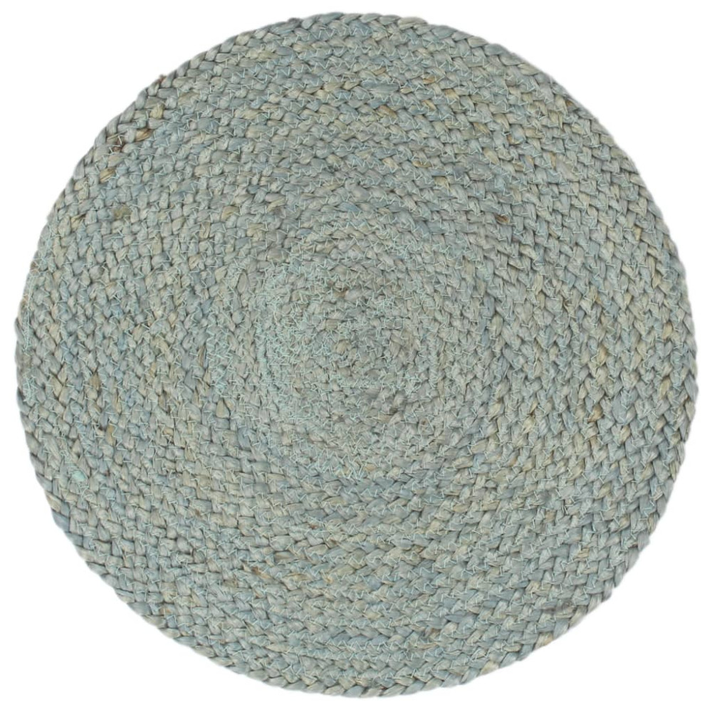Produktbild för Bordstabletter 6 st olivgrön 38 cm rund jute