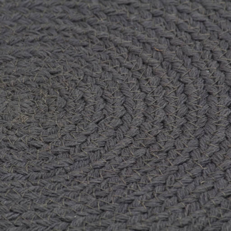 Produktbild för Bordstabletter 6 st mörkgrå 38 cm rund bomull