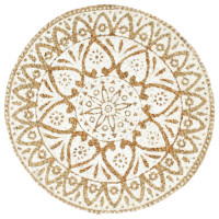 Produktbild för Bordstabletter 4 st vit 38 cm rund jute