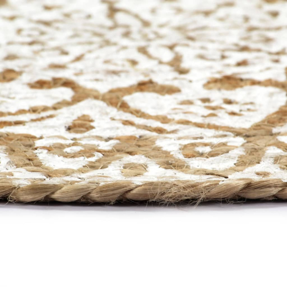 Produktbild för Bordstabletter 4 st vit 38 cm rund jute