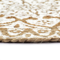 Produktbild för Bordstabletter 4 st vit 38 cm rund jute