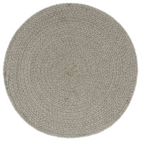 Produktbild för Bordstabletter 4 st grå 38 cm rund bomull